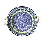 420 Bunzlau Ronde schaal met open handvaten 1416X  Ronde Schalen